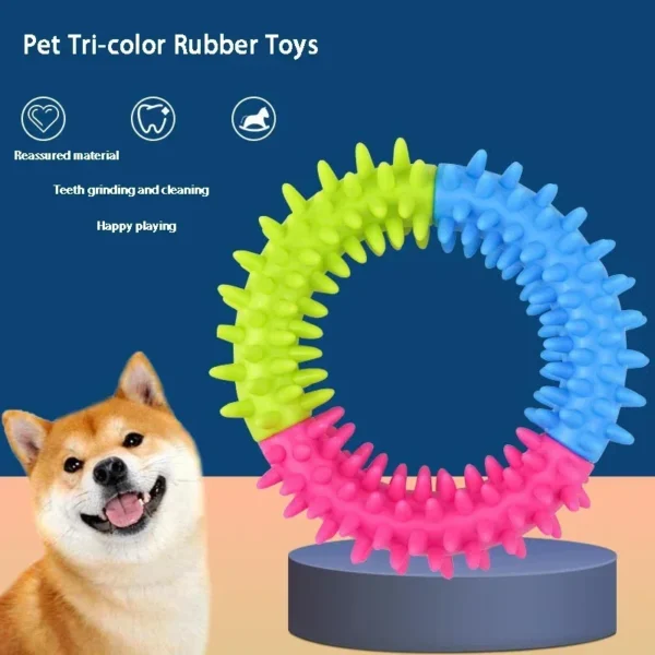 Cute Dog Toys Training Flying Discs Pet Ring Spiky Circle Ring Dog Bite-Chew Molar Cleaning Tooth Pet Supply Toy Dog Accessories - Image 4