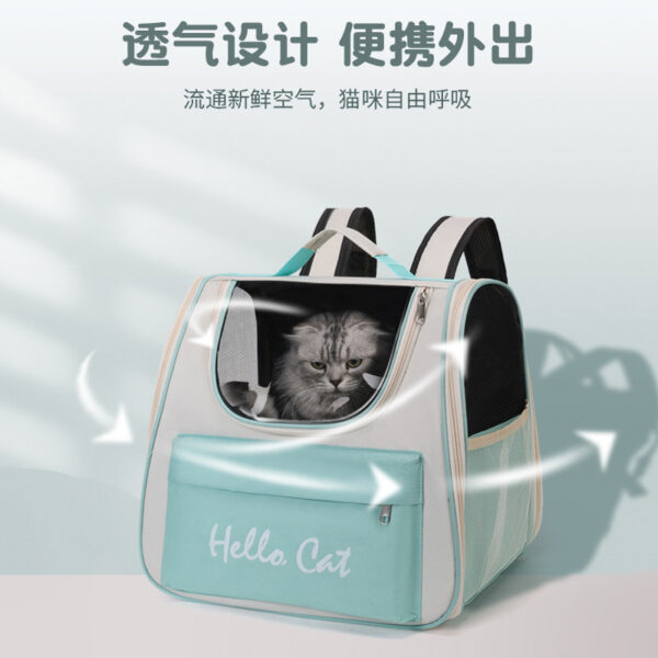 Cat bag  large capacity  convenient for pets to go out  portable  breathable  double-shoulder hand-held pet backpack - Image 2