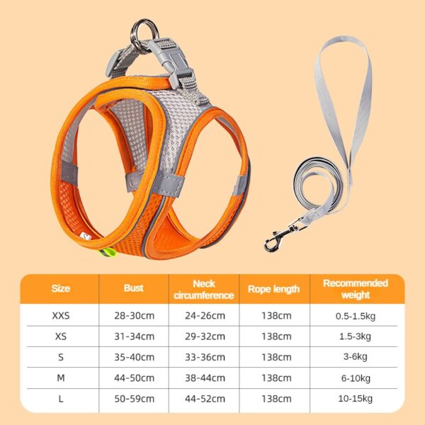Puppy Harness Set Dog Accessories Adjustable Puppy and Cat Harness Vest French Bulldog Chihuahua Small Dog Collar Pet Leash Dogs - Image 7