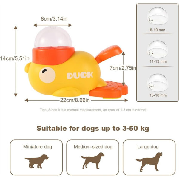 Interactive Puzzle Dog Toys Anti-slip Food Treat Dispenser Toy Cartoon Duck Mental Stimulation Slow Feeder for Dogs Anxiety - Image 6