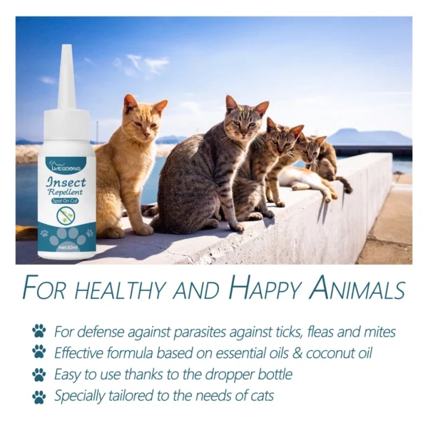 Pet Flea Killer Drops Anti Fleas Cats Ticks Lice Mite Removal Relieve Itching Dogs Ringworm Treatment Pet Insect Removal Drops - Image 4