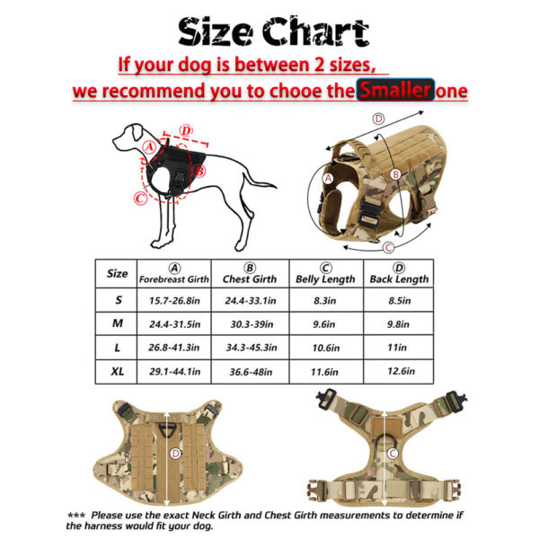 Dog Harness Leash Collar Patches Set for Medium Large Dogs Military Pet Vest Adjustable Tactical Dog Harnesses Training Walking - Image 2