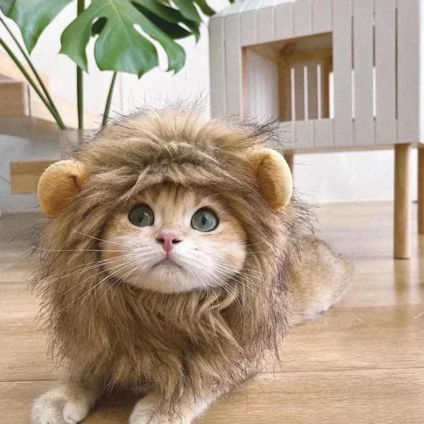 Cat Cosplay Dress Up Pet Hat Lion Mane for Cat Puppy Lion Wig Costume Party Decoration Halloween Christmas GatosPet Supplies - Image 5