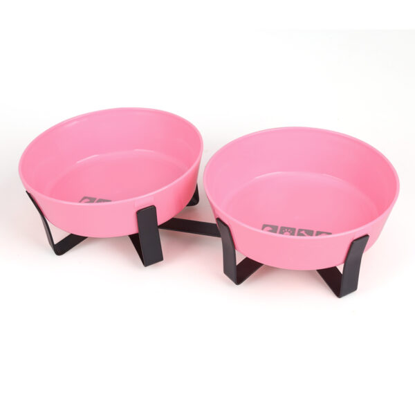 Large-capacity feeding bowl and drinking bowl for pets, integrated dual bowl, folding high-legged stand, easy to carry, protects - Image 6