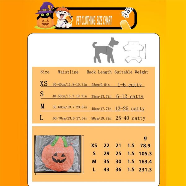 Halloween Pumpkin Lantern Dog Clothes Transformation Costume Cosplay Funny Cat Teddy Dog Special Events Apparel Comical Outfits - Image 6
