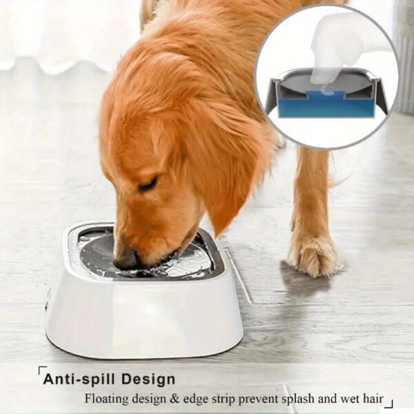 Spill-Proof Pet Water Bowl, Non-Slip Base, Floating Filter, Clear, No Batteries, Dogs, Travel, Water Station - Image 2