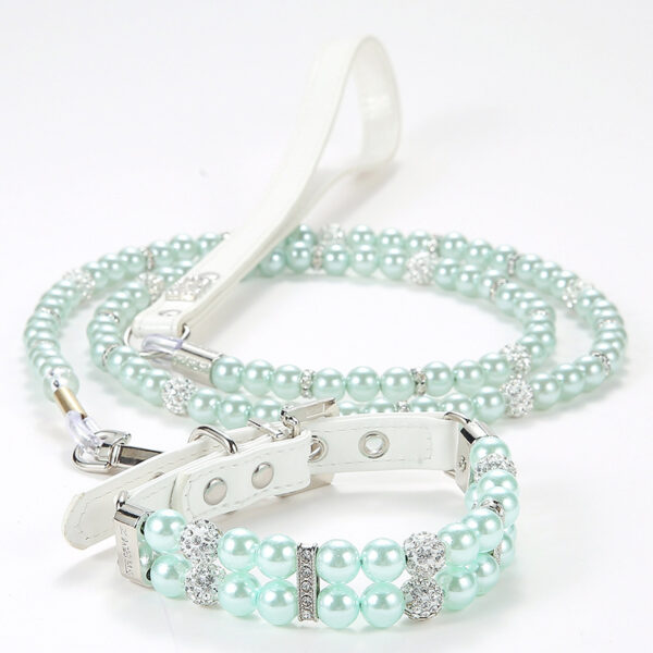 Pet Leash Collar Jewelry Pearl Cat Necklace Small and Medium-sized Dog Harnesses Supplies Wholesale - Image 7