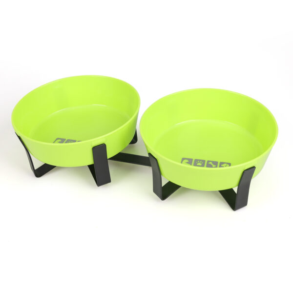 Large-capacity feeding bowl and drinking bowl for pets, integrated dual bowl, folding high-legged stand, easy to carry, protects - Image 7
