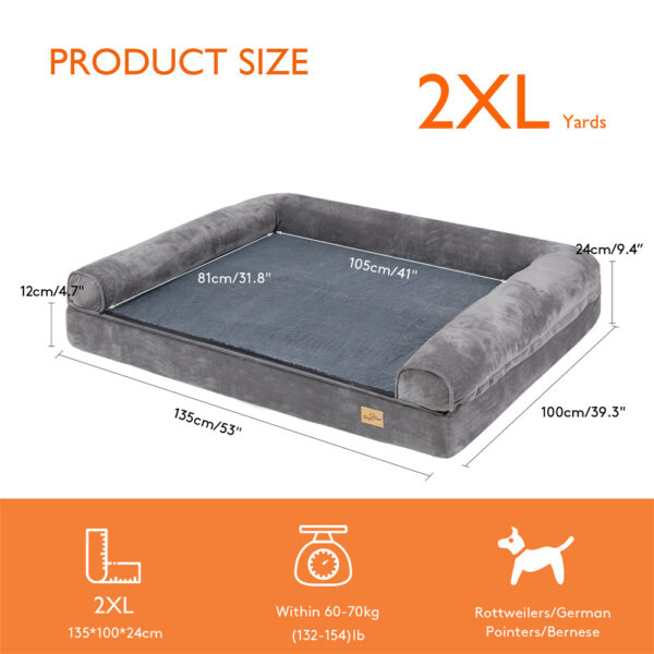 XXXL Large Calming Dog Bed Orthopedic Memory Foam Sofa Couch Waterproof Removable Cover Plush Mat for Small Medium Large Dogs - Image 10