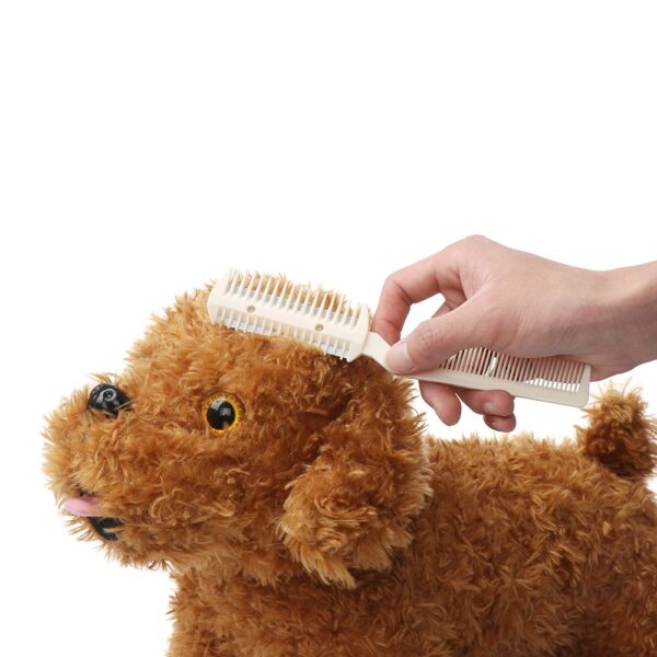 2Pcs Durable Convenient Razor Cut Thinning Hairdressing Tool Fur Cleaner Grooming Comb Dog Scissor Pet Hair Trimming Cat Brush