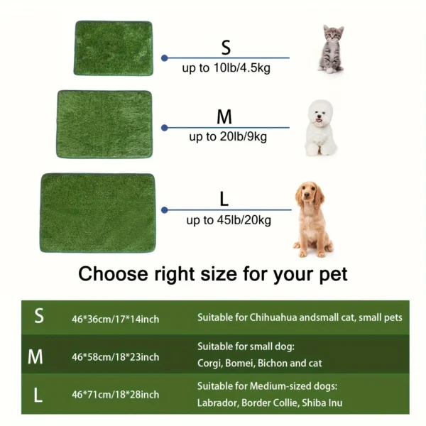 Reusable Pet Training Lawn, Deodorizing Artificial Lawn Mat, Washable Dog Bedpan Training Mat, Dog Urine Grass Mat - Image 3