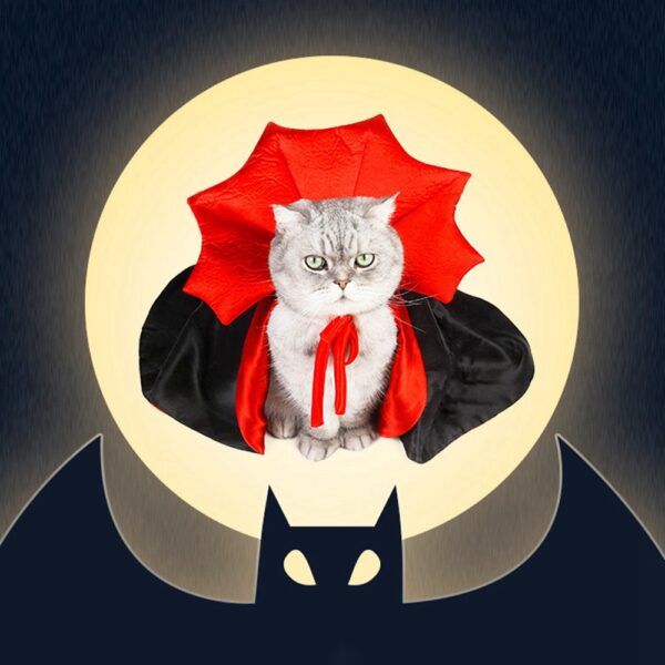 Funny Pet Role Play Costume Vampire Cloak For Small Dog Cat Halloween Puppy Cape Dress Kawaii Pet Clothes Cat Accessoties Gift - Image 3