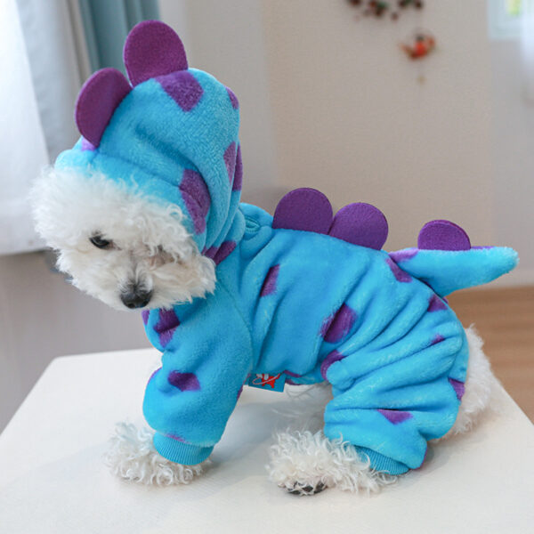 Super Soft Fleece Pet Clothing for Puppy Autumn Winter Plush Warm Dog Overalls Four Legged Dinosaur Unicorn Cosplay Cat Clothing - Image 2