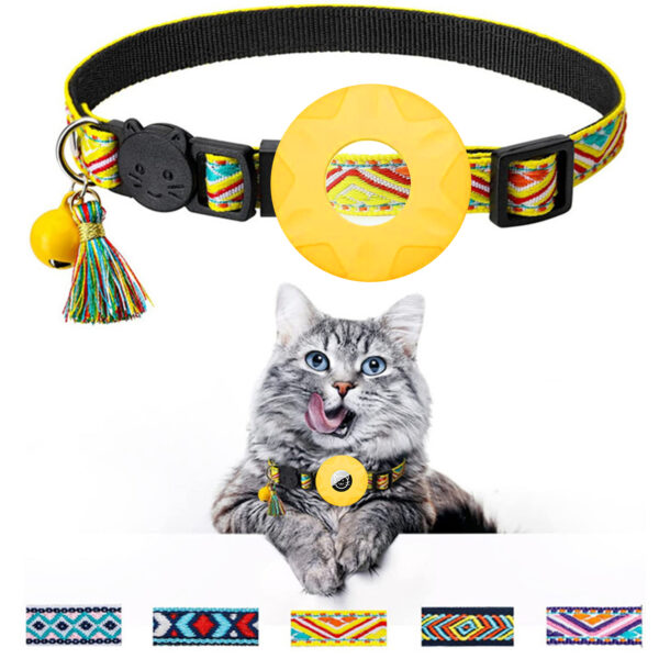 Airtag Pet Collar Adjustable Nylon Puppy Cat Collar With Bell Anti-lost Pet Necklace With for Apple Airtag Holder Pet Supplies - Image 7