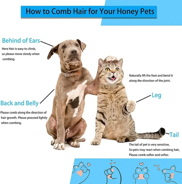 Dog Hair Remover Brush Cat Hair Grooming and Care Comb for Long Hair Dog Pet Removes Hairs Cleaning Bath Brush Pet Supplies - Image 5