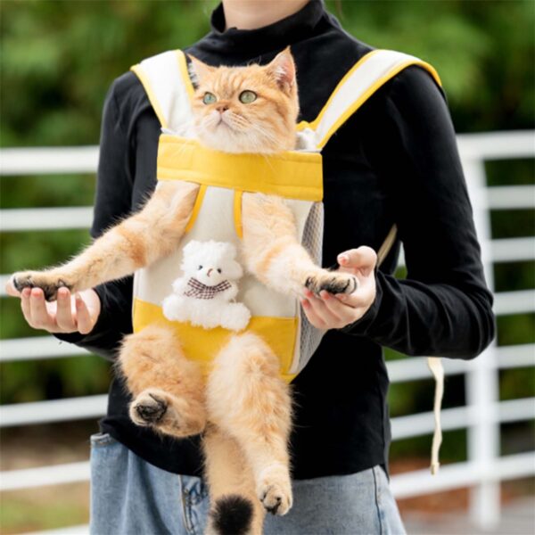 Portable Dog Carrier Backpack Hands-Free Pet Travel Bag with Adjustable Straps Breathable Front and Back Cat Carrier for - Image 5