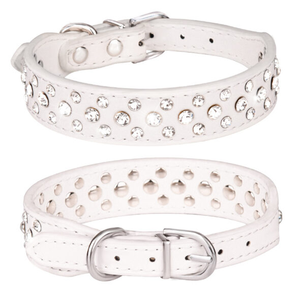 Pet collars for small dogs, pet collars, rhinestone PU collars for cats and dogs, adjustable to prevent pets from being lost - Image 8