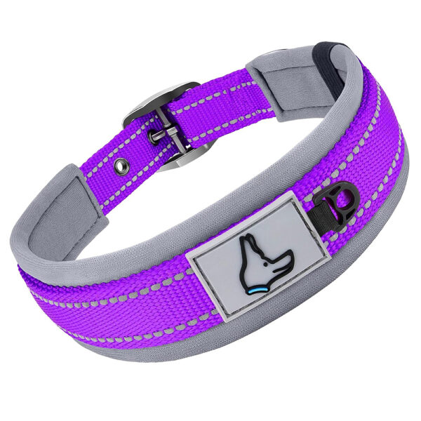 Padded Dog Collars for small Medium large Dogs Reflective Wide Pet Collars Adjustable Heavy Duty Nylon Neoprene Dog Collar - Image 14