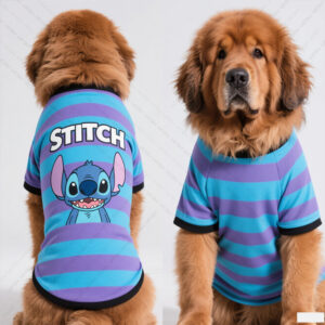 Pet Dog Clothing Set Vests and T-Shirts Breathable and Cool Summer Apparel Brand Stitch IP Licensed Patterns Dog King