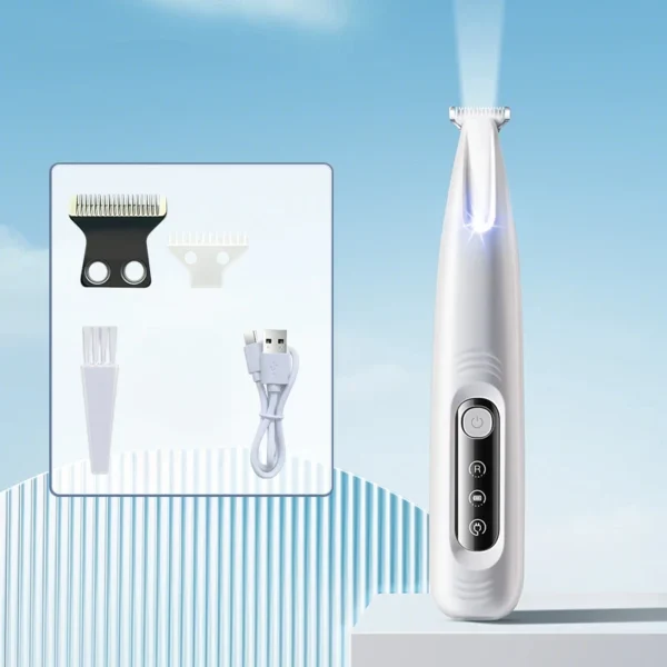 Type C Dog Paw Trimmer with LED Light Waterproof Pet Hair Trimmer with LED Display Dog Clippers for Grooming 18mm Widen Blade - Image 8