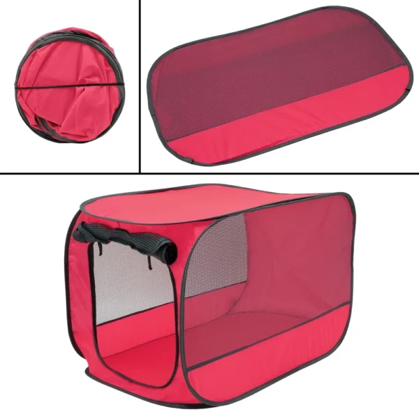 Soft-Sided Pop Up Mesh Dog Kennel Portable Collapsible Indoor Outdoor Travel Dog House Zipper Door Easy Storage Cozy Safety - Image 5