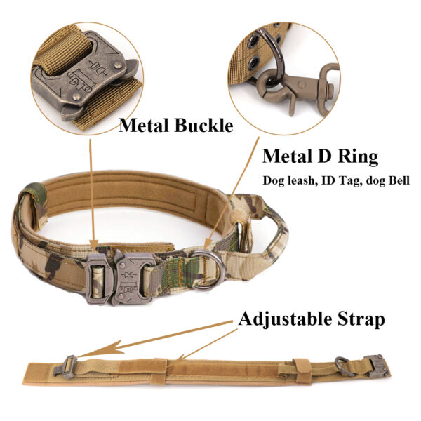 Dog Harness Leash Collar Patches Set for Medium Large Dogs Military Pet Vest Adjustable Tactical Dog Harnesses Training Walking - Image 4