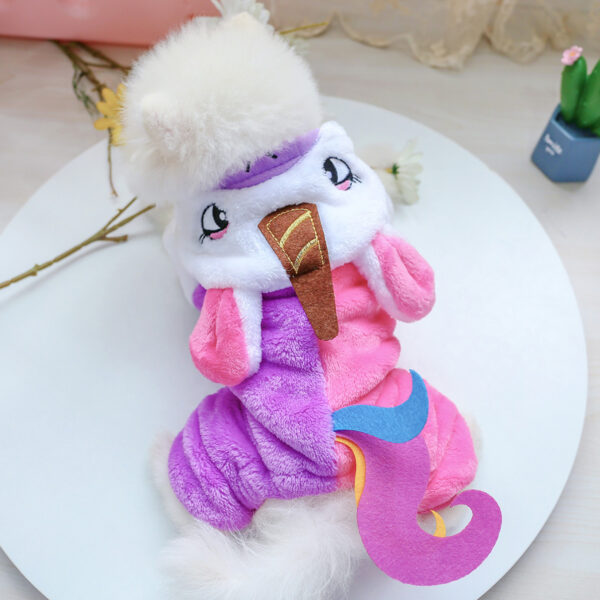Super Soft Fleece Pet Clothing for Puppy Autumn Winter Plush Warm Dog Overalls Four Legged Dinosaur Unicorn Cosplay Cat Clothing - Image 5