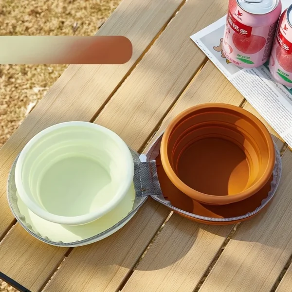 2 in 1 Foldable Silicone Dog Bowl Portable Travel Pet Feeding Double Bowl Easy to Clean for Outdoor Training pet feed supplies - Image 10