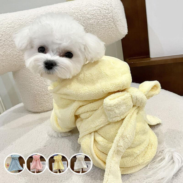 Super Absorbent Cute Pet Bathrobes For Small To medium-sized Dogs And cats-quick To dry, With A Safe Velcro Seal