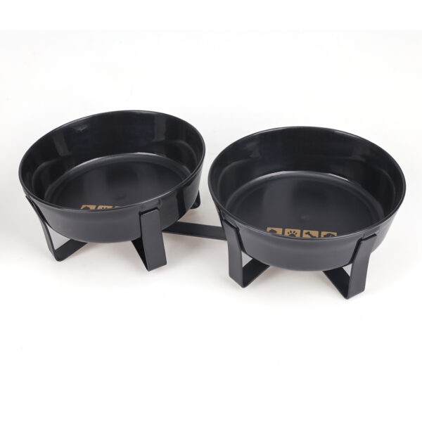 Large-capacity feeding bowl and drinking bowl for pets, integrated dual bowl, folding high-legged stand, easy to carry, protects - Image 5