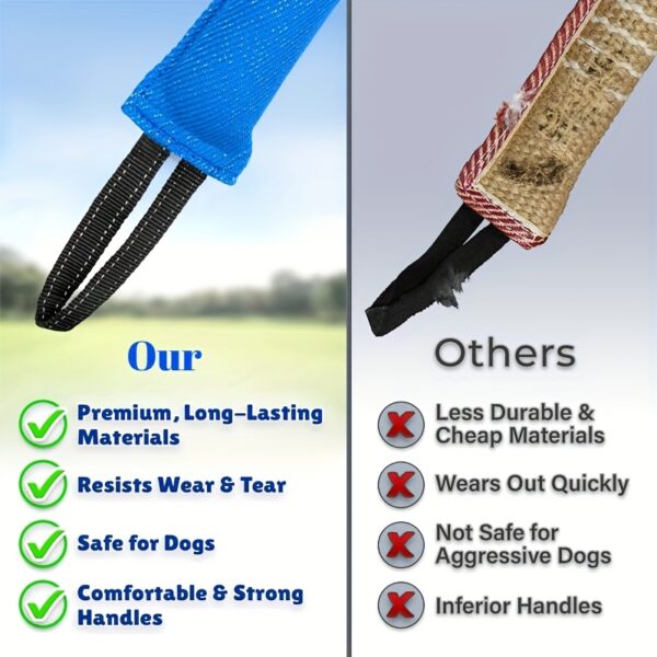 Dog Bite Tug of War Toy, a durable rally toy with 2 soft and sturdy handles,  perfect for tug of war, and puppy training - Image 6