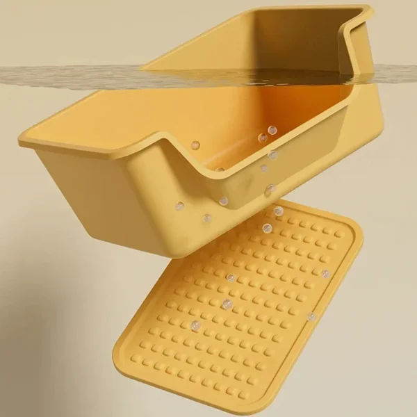 Cat Litter Box Large Capacity Semi-closed Anti-Splash Cats Toilet Bedpan Plastic Big Mac Oversized Cat Tray Bedpan Pet Supplies - Image 5