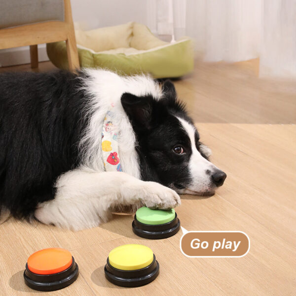 Funny Dog Recordable Pet Toys Travel Talking Starters Pet Speaking Buttons Portable Cute Pet Button Color Voice Recording Button - Image 5