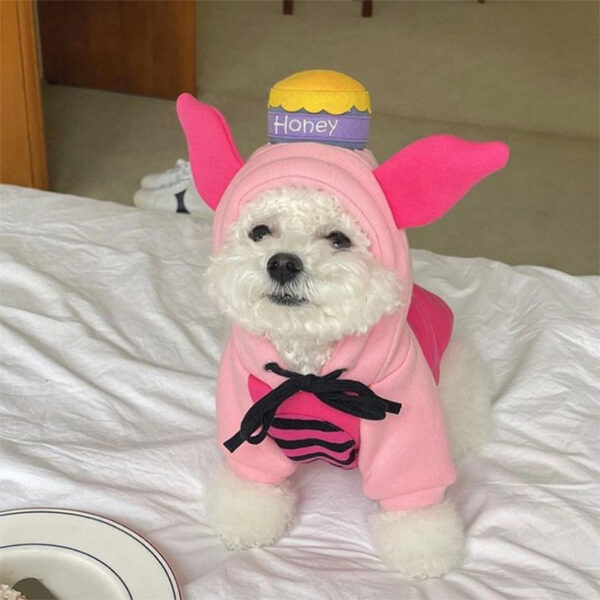 Autumn Winter Pet Cat Sweatshirt Warm Fleece Cosplay Animal Hoodies Overalls for Small Dogs Funny York Halloween Kitten Clothing - Image 5