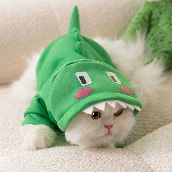 Autumn Winter Pet Cat Sweatshirt Warm Fleece Cosplay Animal Hoodies Overalls for Small Dogs Funny York Halloween Kitten Clothing - Image 12