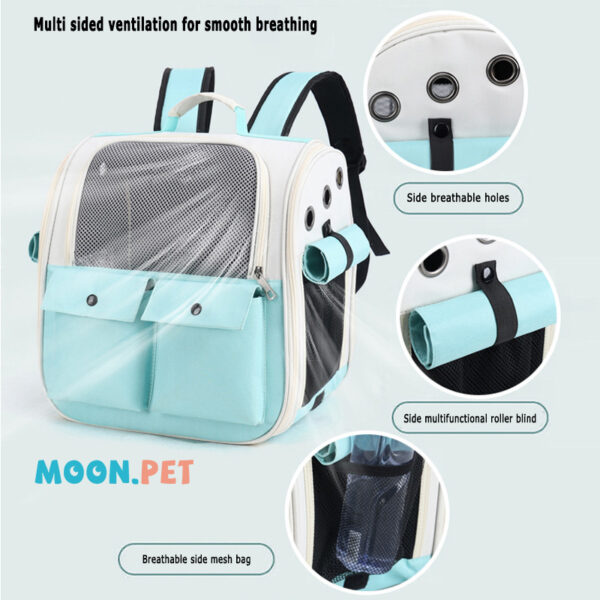 Ventilation Large Capacity Cat Carrier Backpack Adjustable Strap Pet Carrying Bag Foldable Cat Backpack for Outdoor Travel Pet - Image 3