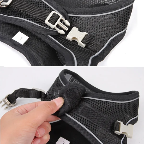 Puppy Harness Set Dog Accessories Adjustable Puppy and Cat Harness Vest French Bulldog Chihuahua Small Dog Collar Pet Leash Dogs - Image 4