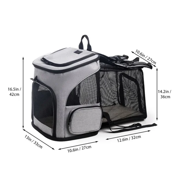 Breathable Pet Cat Carrier Backpack Foldable Pet Carrier Transport Travel Bag Expandable Large Capacity Creative for Cats Dogs - Image 6