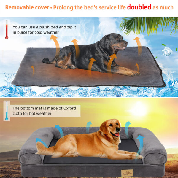XXXL Large Calming Dog Bed Orthopedic Memory Foam Sofa Couch Waterproof Removable Cover Plush Mat for Small Medium Large Dogs - Image 5