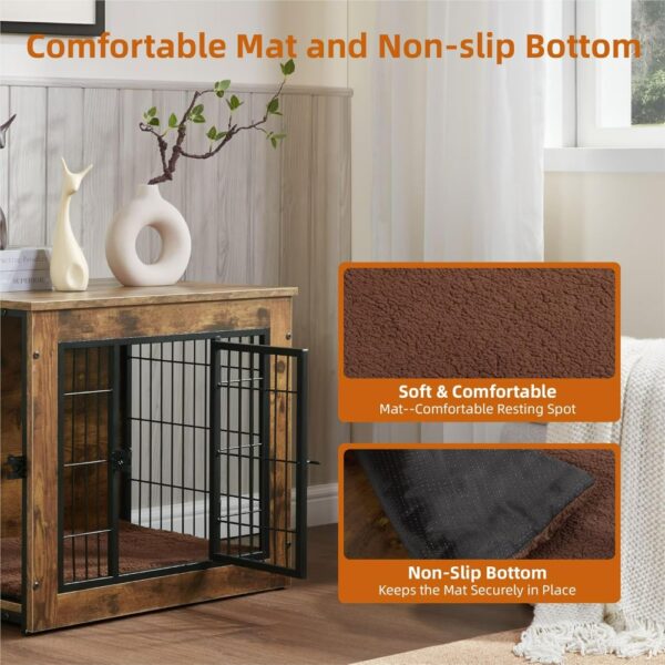 Dog Crate Furniture with Cushion, Wooden Dog Kennel Furniture, Dog Crates for Small/Medium Dogs - Image 5