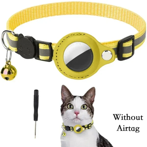 Anti-Lost Cat Collar for Airtag GPS Tracker Protective Case With Bell Reflective Cats Necklace Kitten Accesories Pet Products - Image 10