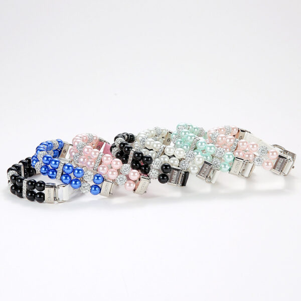 Pet Leash Collar Jewelry Pearl Cat Necklace Small and Medium-sized Dog Harnesses Supplies Wholesale - Image 4