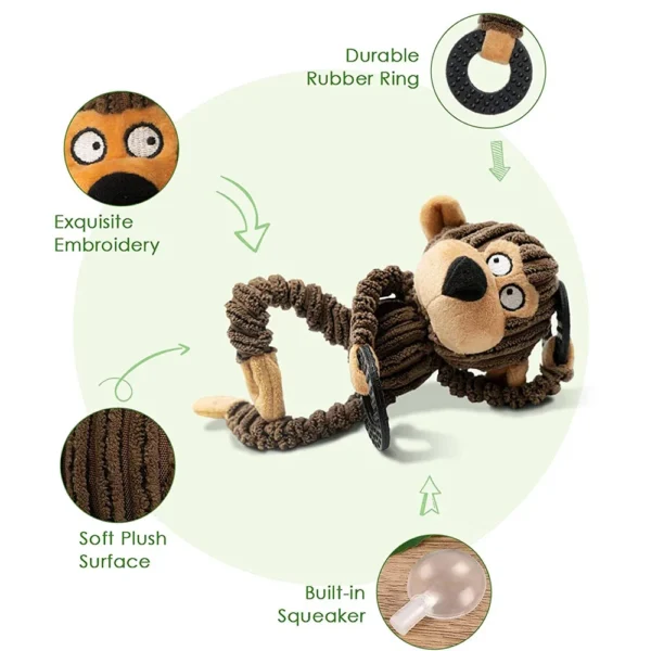 Squeaky Puppy Toys Plush Puppy Chew Toys for Teething Training Dog Toys for Small Dogs Toy for Cute Monkey Interactive Dog Toy - Image 2