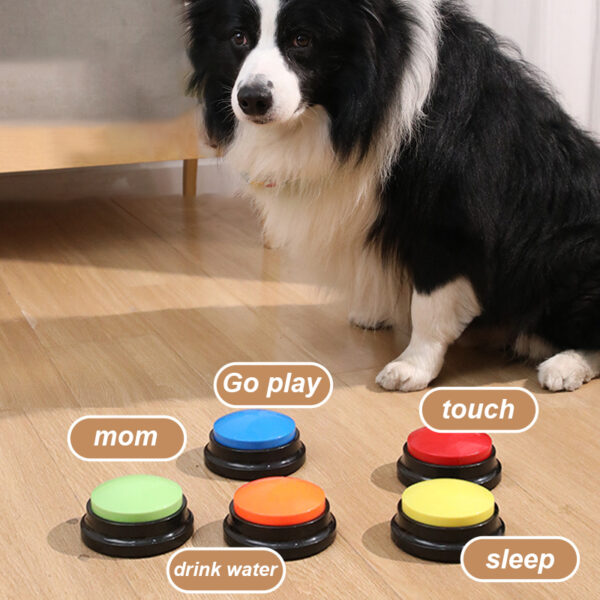 Funny Dog Recordable Pet Toys Travel Talking Starters Pet Speaking Buttons Portable Cute Pet Button Color Voice Recording Button - Image 6