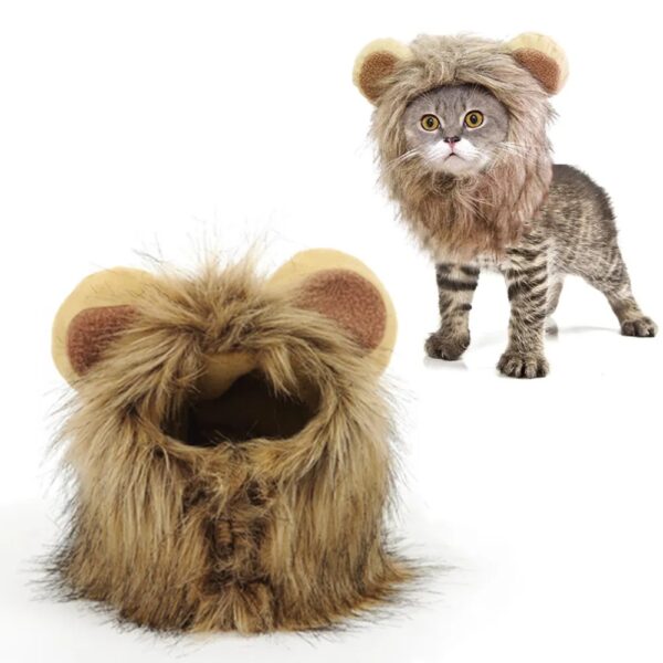 Cat Lion Mane Halloween Costume for Cats Lion Costume for Small Dogs Cats and Kitten Outfits for Halloween Christmas Pet Clothes - Image 2