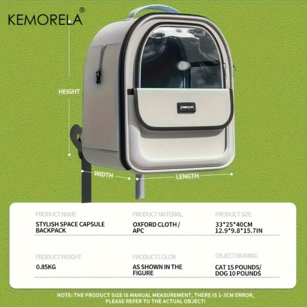 KEMORELA Pet Backpack for Cats And Dogs Large Outdoor Transparent Capsule Breathable Carrying Bag Pet Supplies - Image 5