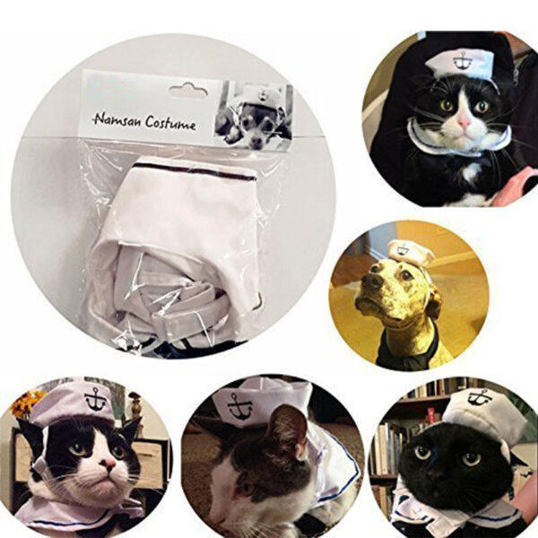 Funny Pet Cat Costumes Cat Dog Rabbit Apparel Clothes For Halloween Cosplay Navy Sailor Costumes Jacket Cloak Dog Accessories - Image 2