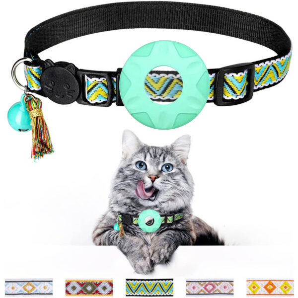 Airtag Pet Collar Adjustable Nylon Puppy Cat Collar With Bell Anti-lost Pet Necklace With for Apple Airtag Holder Pet Supplies - Image 10