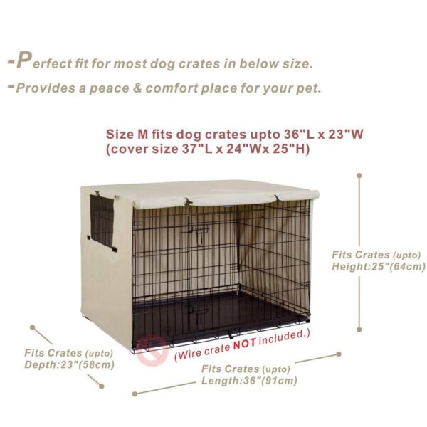 2X Dog Crate Cover Oxford Cloth Pet Kennel Cover Universal Fit For 36 Inches Wire Dog Crate-ABYA - Image 4