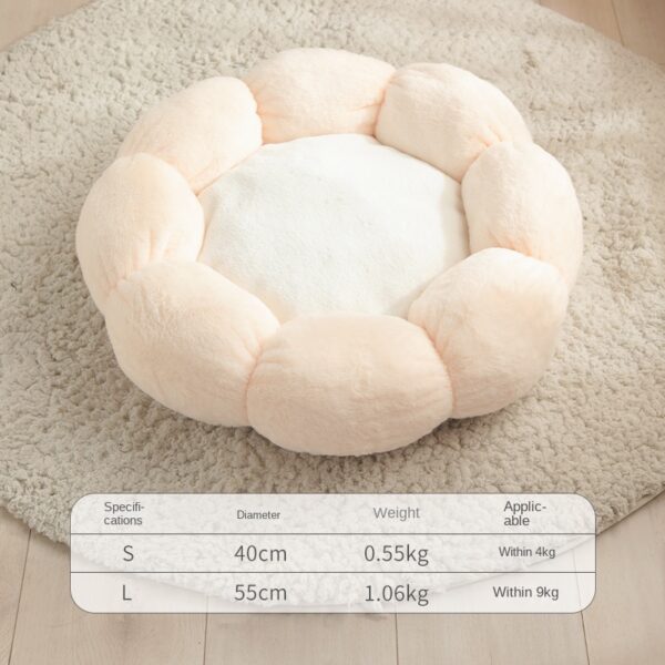 Pet Flower Nest Cat Neck Guard Plush Nest Cat Mat Universal Round Doghouse Cat Bed Cat Bed for All Seasons - Image 6